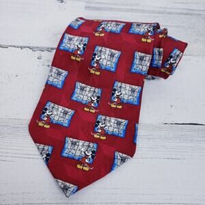 Mickey Mouse with Map 100% Silk Tie